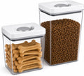 UFORU Dog and Cat Food Storage Containers, 3.1 and 4.4 Qt Airtight 2-Pack | Twist-Lock Lid, Kibble and Pet Treats, BPA-Free Material, Space-Saving Stackable Design, Easy One-Touch Opening