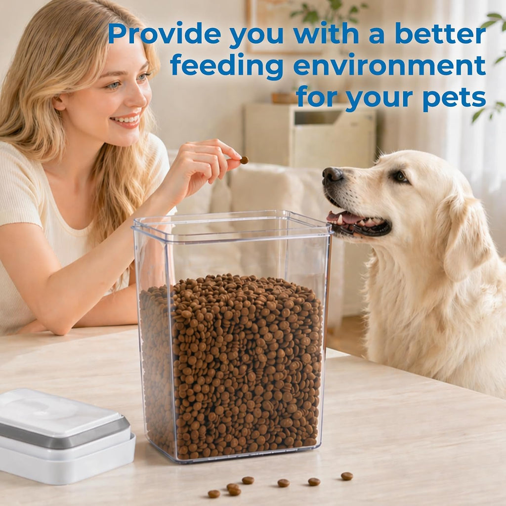 UFORU Dog and Cat Food Storage Containers, 3.1 and 4.4 Qt Airtight 2-Pack | Twist-Lock Lid, Kibble and Pet Treats, BPA-Free Material, Space-Saving Stackable Design, Easy One-Touch Opening