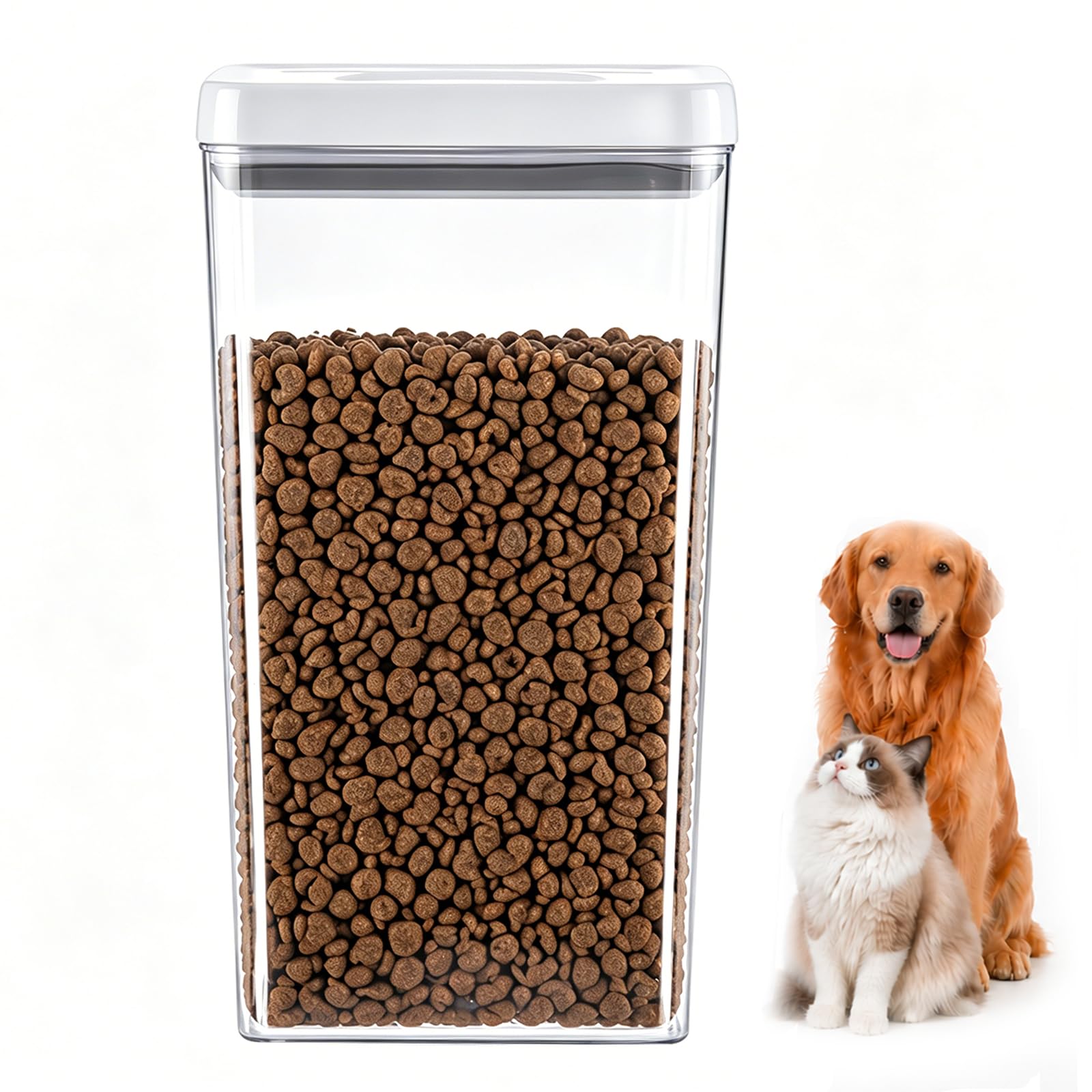 UFORU Dog and Cat Food Storage Containers, 3.1 and 4.4 Qt Airtight 2-Pack | Twist-Lock Lid, Kibble and Pet Treats, BPA-Free Material, Space-Saving Stackable Design, Easy One-Touch Opening